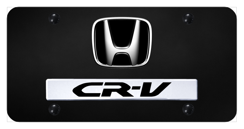Dual CR-V License Plate - Chrome on Black
