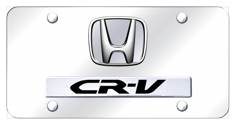 Dual CR-V (No Fill) License Plate - Chrome on Mirrored