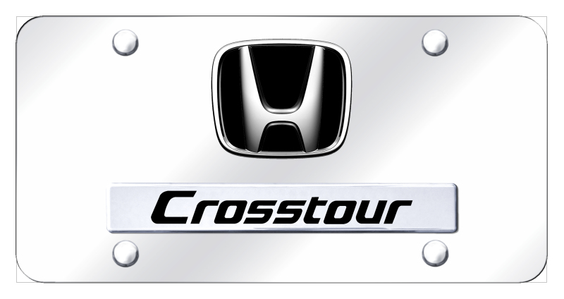 Dual Crosstour License Plate - Chrome on Mirrored