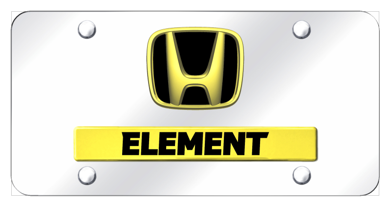 Dual Element License Plate - Gold on Mirrored