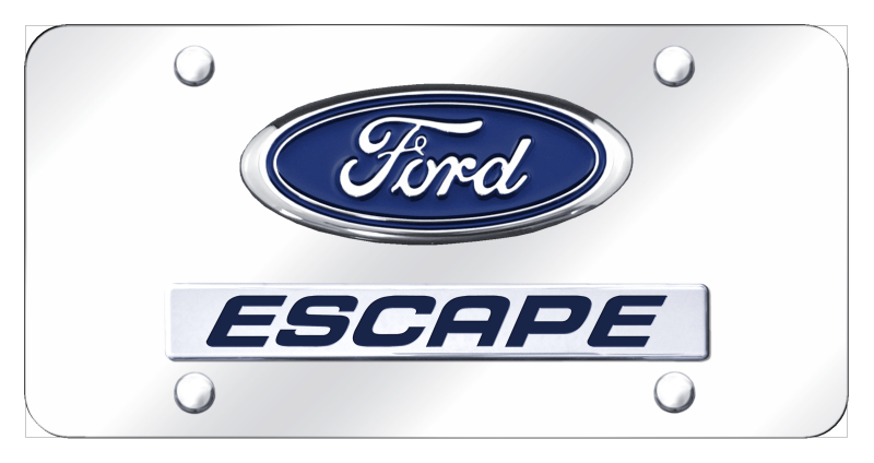 Dual Escape License Plate - Chrome on Mirrored