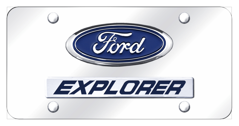 Dual Explorer License Plate - Chrome on Mirrored