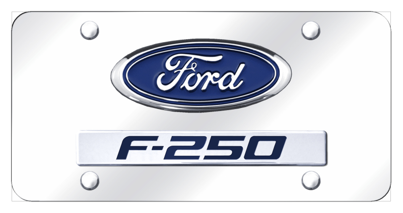 Dual F-250 License Plate - Chrome on Mirrored
