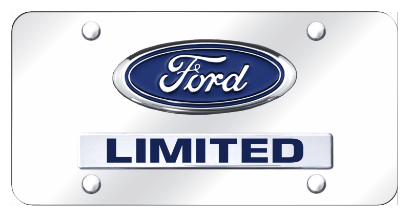 Dual Ford Limited License Plate - Chrome on Mirrored