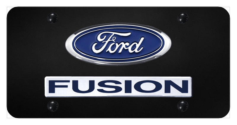 Dual Fusion License Plate - Chrome on Black
