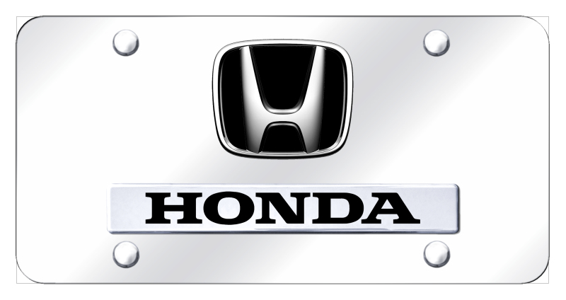 Dual Honda License Plate - Chrome on Mirrored