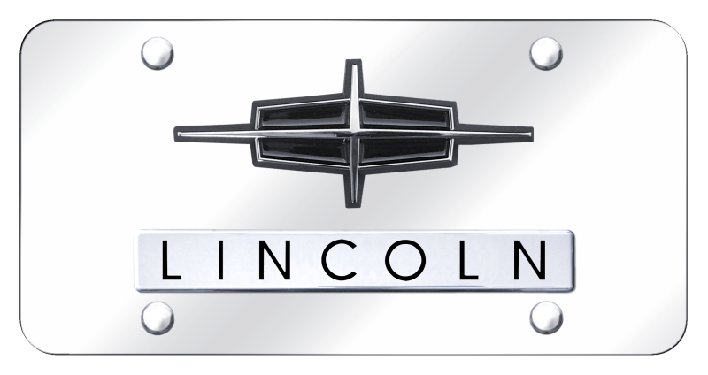 Dual Lincoln License Plate - Chrome on Mirrored