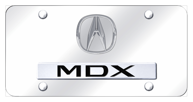 Dual MDX (No Fill) License Plate - Chrome on Mirrored