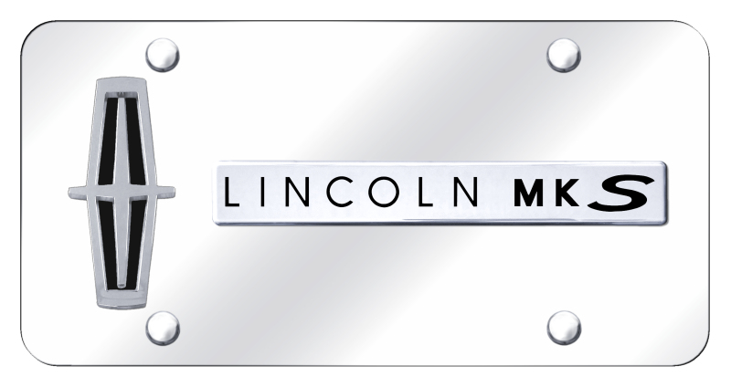 Dual MKS (Verticle/Black Fill) Plate - Chrome on Mirrored