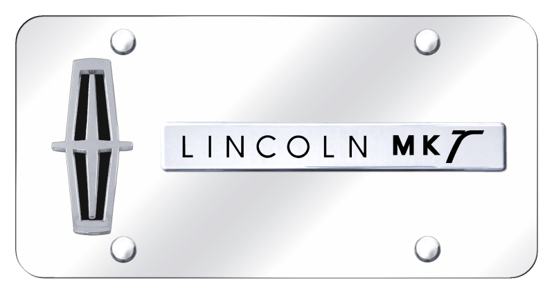 Dual MKT (Verticle/Black Fill) Plate - Chrome on Mirrored