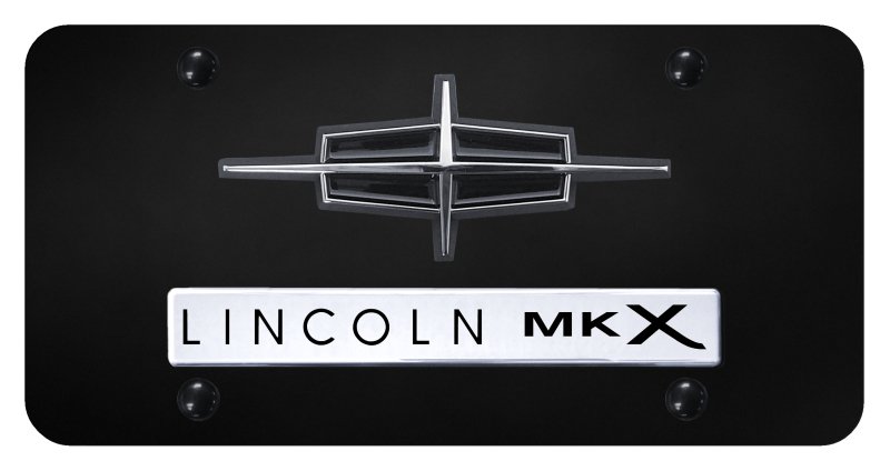 Dual MKX License Plate - Chrome on Black
