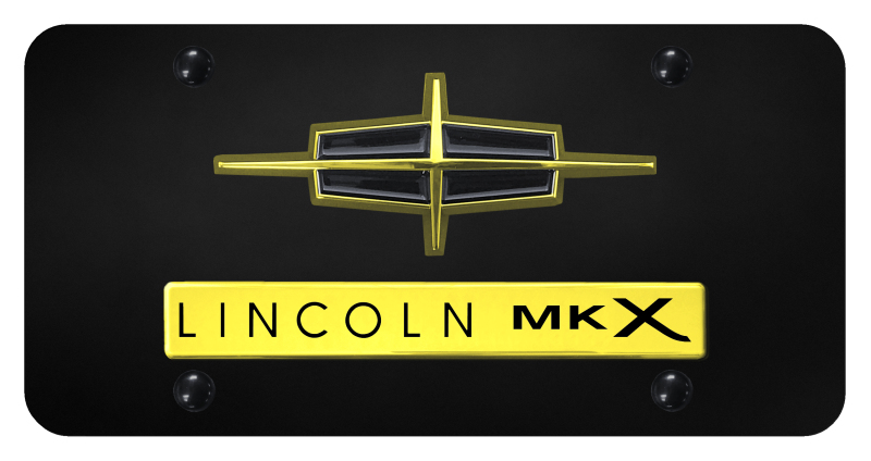 Dual MKX License Plate - Gold on Black