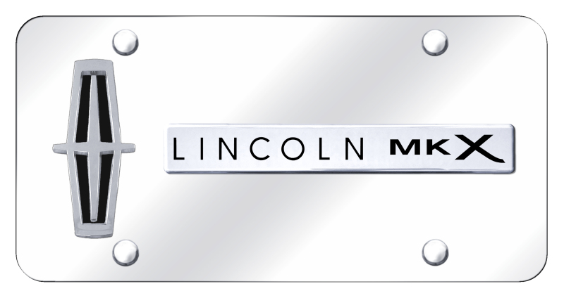 Dual MKX (Verticle/Black Fill) Plate - Chrome on Mirrored