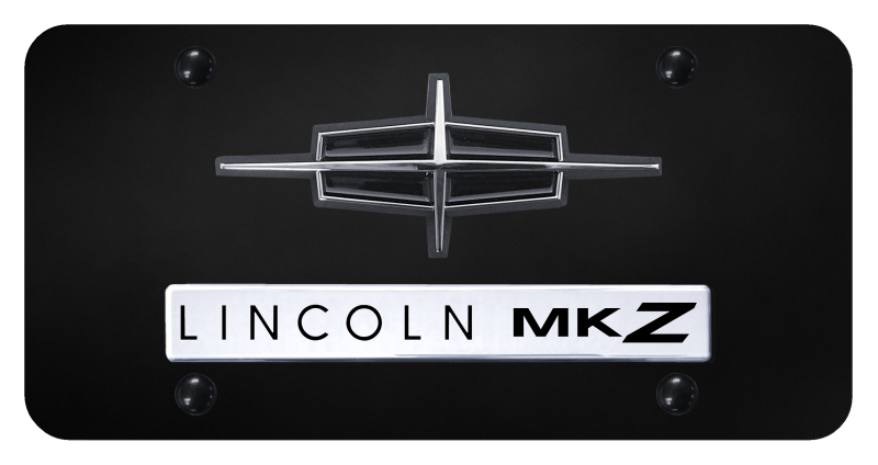 Dual MKZ License Plate - Chrome on Black