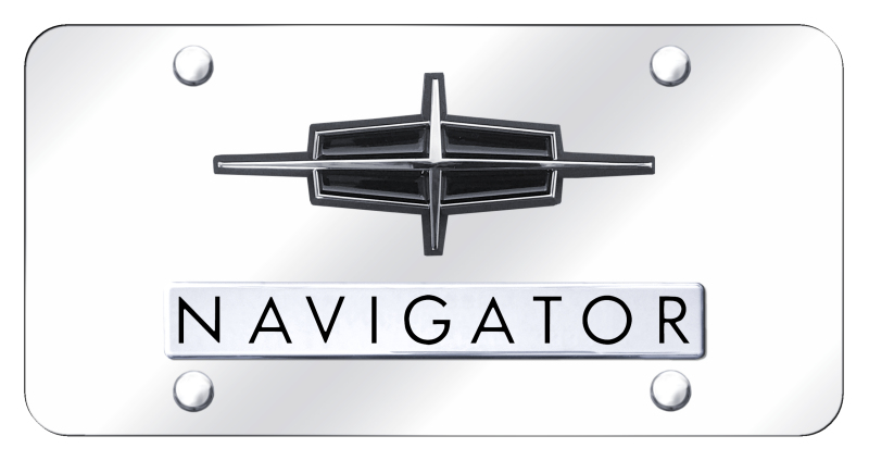 Dual Navigator License Plate - Chrome on Mirrored