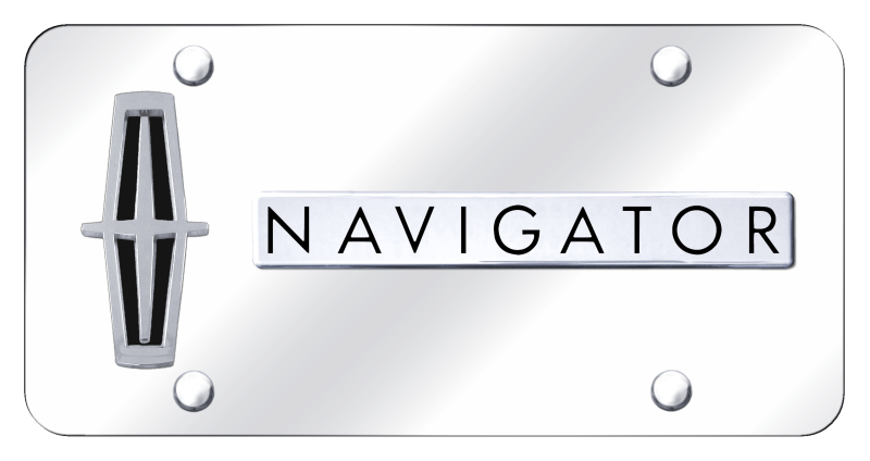 Dual Navigator (Verticle/Black) Plate - Chrome on Mirrored