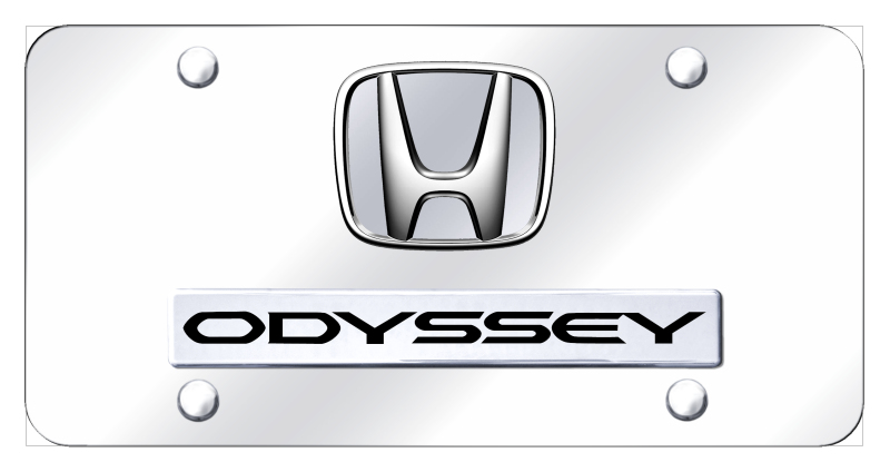 Dual Odyssey (No Fill) License Plate - Chrome on Mirrored