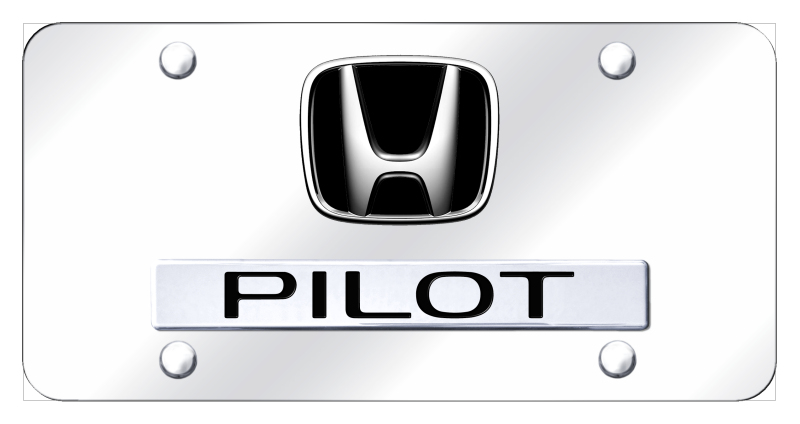 Dual Pilot License Plate - Chrome on Mirrored