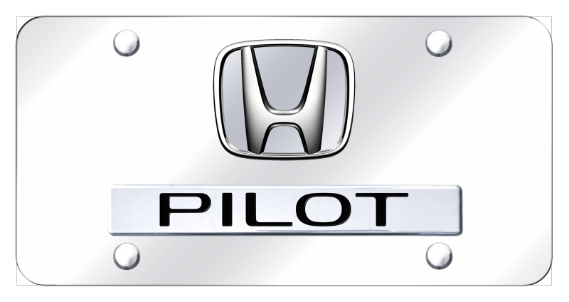 Dual Pilot (No Fill) License Plate - Chrome on Mirrored
