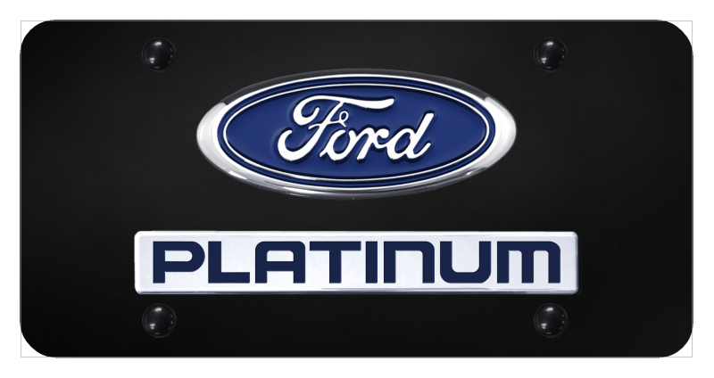 Dual Platinum License Plate - Chrome on Black