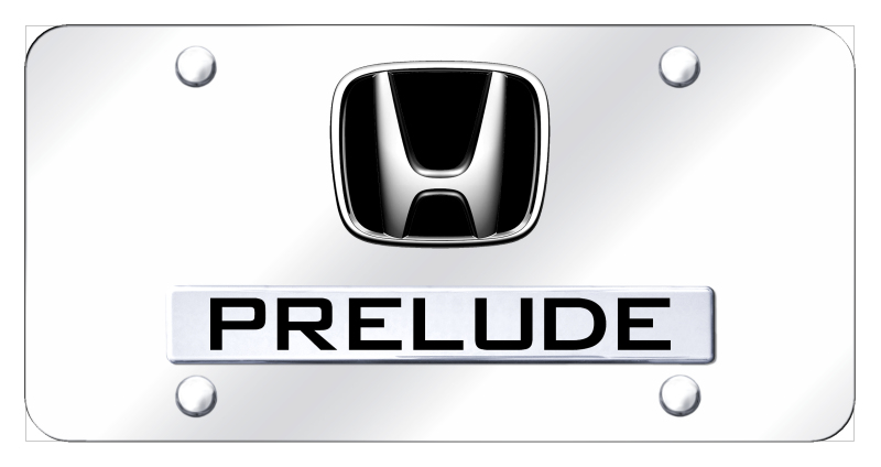 Dual Prelude License Plate - Chrome on Mirrored