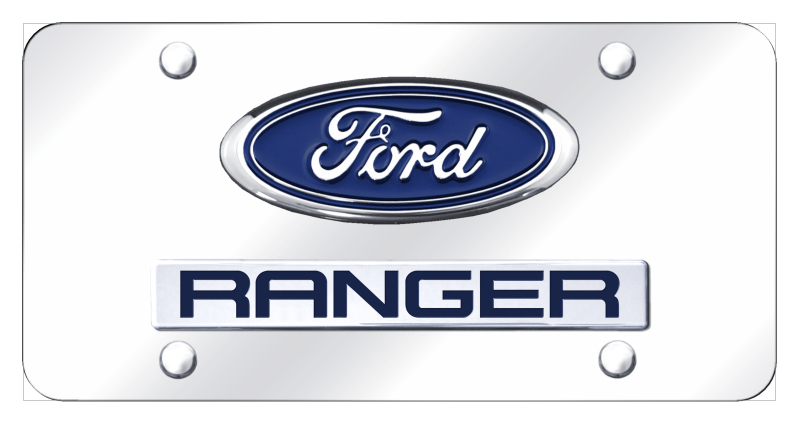 Dual Ranger License Plate - Chrome on Mirrored
