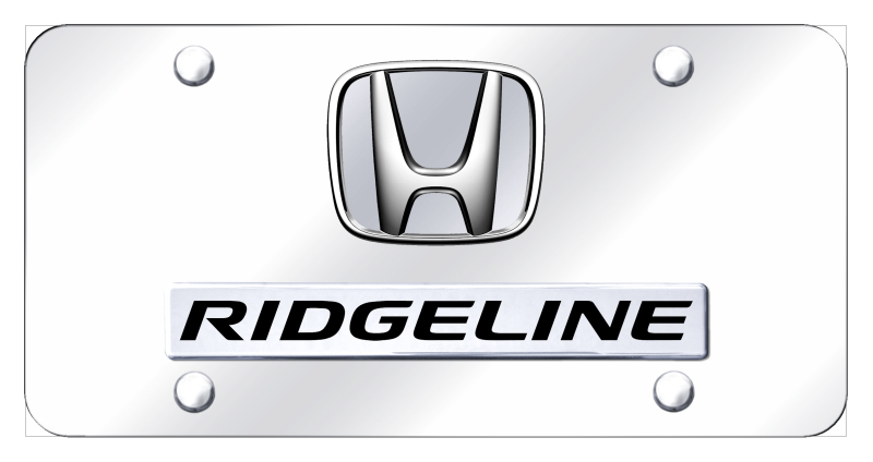 Dual Ridgeline (No Fill) License Plate - Chrome on Mirrored