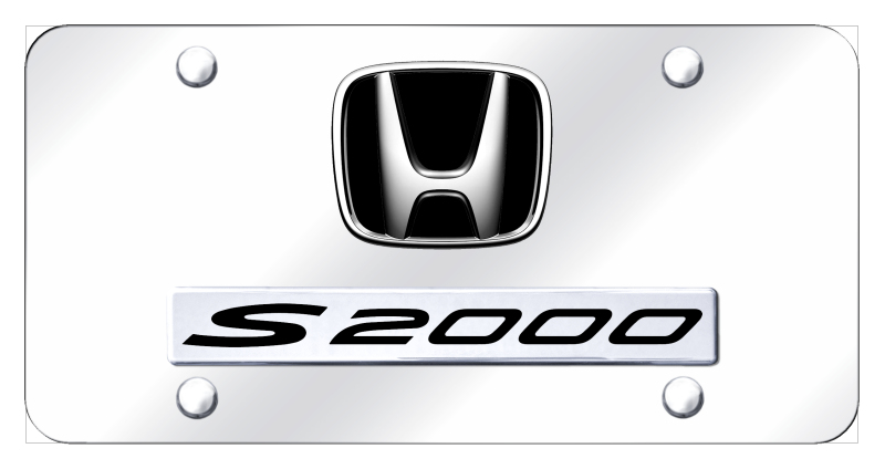 Dual S2000 License Plate - Chrome on Mirrored