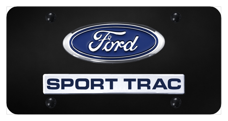 Dual Sport Trac License Plate - Chrome on Black