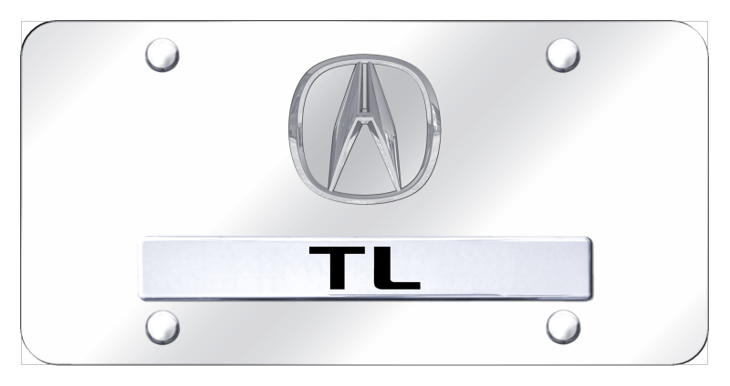 Dual TL (No Fill) License Plate - Chrome on Mirrored