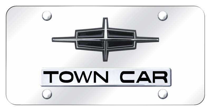 Dual Town Car License Plate - Chrome on Mirrored