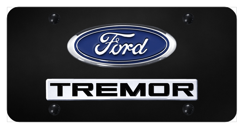 Dual Tremor License Plate - Chrome on Black
