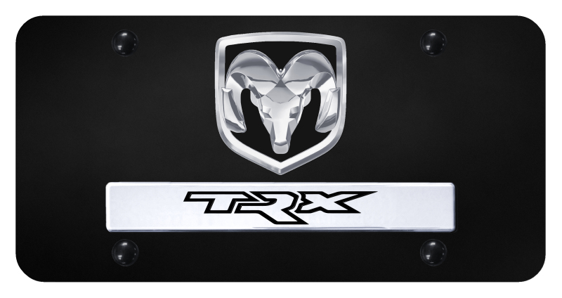 Dual TRX License Plate - Chrome on Black