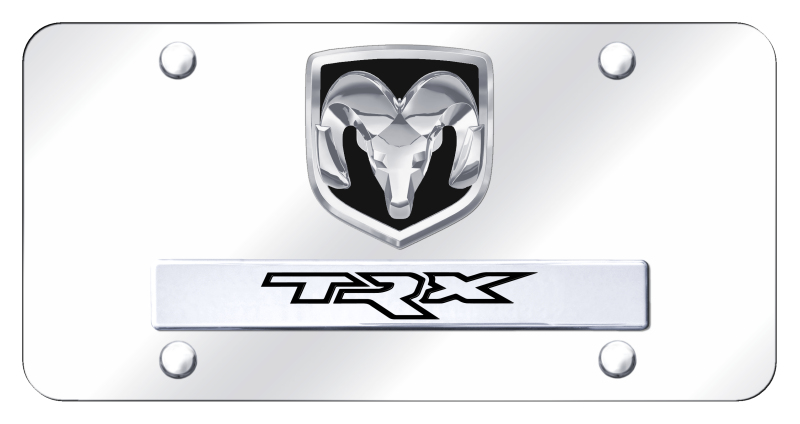 Dual TRX License Plate - Chrome on Mirrored