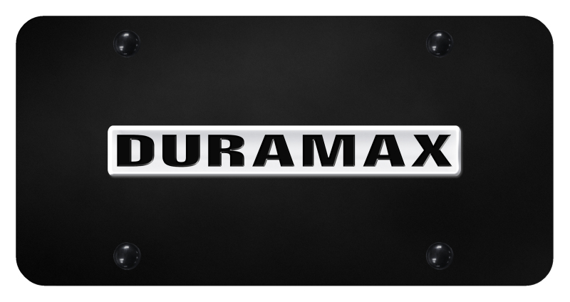 Duramax Name License Plate - Chrome on Black