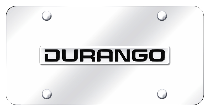 Durango Name License Plate - Chrome on Mirrored