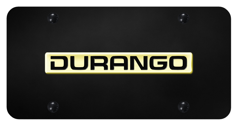 Durango Name License Plate - Gold on Black