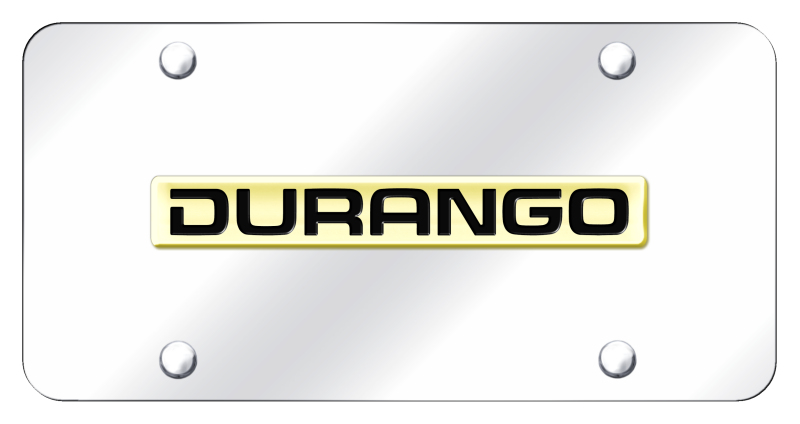 Durango Name License Plate - Gold on Mirrored
