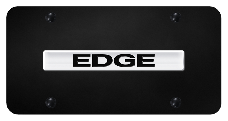 Edge Name License Plate - Chrome on Black