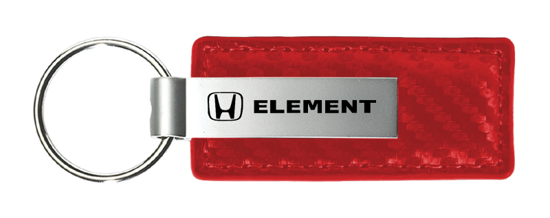 Element Carbon Fiber Leather Key Fob - Red
