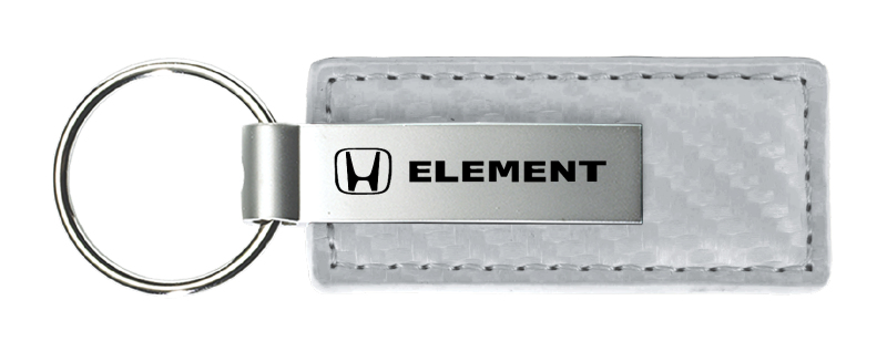 Element Carbon Fiber Leather Key Fob - White