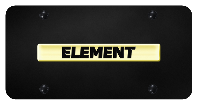 Element Name License Plate - Gold on Black