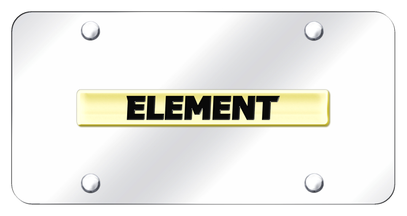Element Name License Plate - Gold on Mirrored