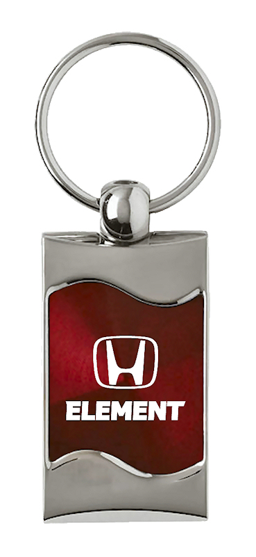 Element Rectangular Wave Key Fob - Burgundy