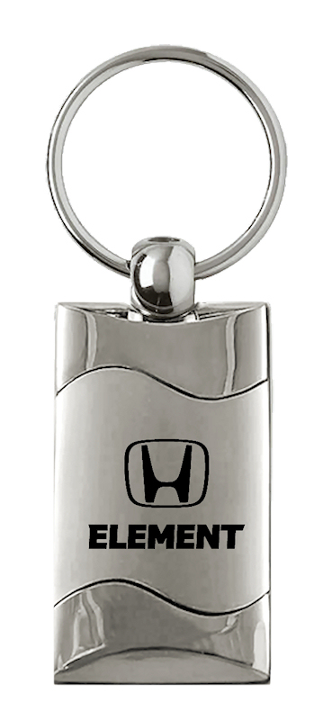 Element Rectangular Wave Key Fob - Silver