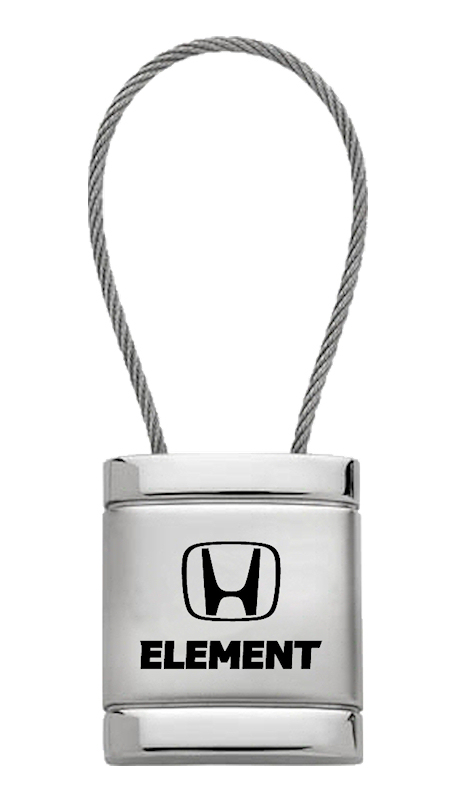 Element Satin-Chrome Cable Key Fob - Silver