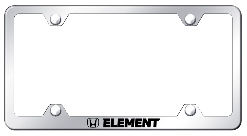 Honda Element Laser Etched Stainless Steel Wide License Plate Frame - Finish:Mirror