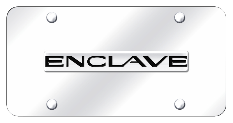 Enclave Name License Plate - Chrome on Mirrored