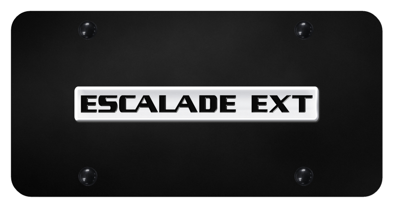 Escalade EXT Name License Plate - Chrome on Black