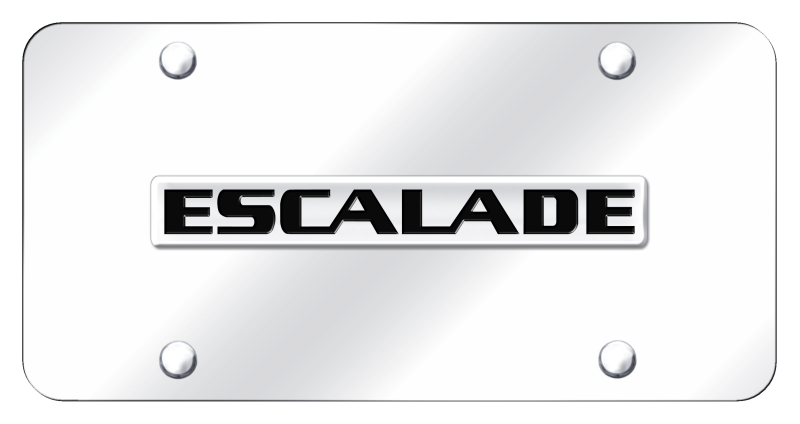 Escalade Name License Plate - Chrome on Mirrored